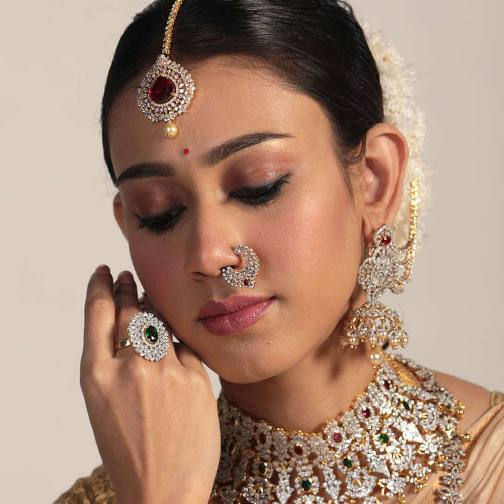 Buy VAMA FASHIONS Maharashtrian Marathi Nath without piercing nose pin ring  clip on Nathiya for women. at Amazon.in