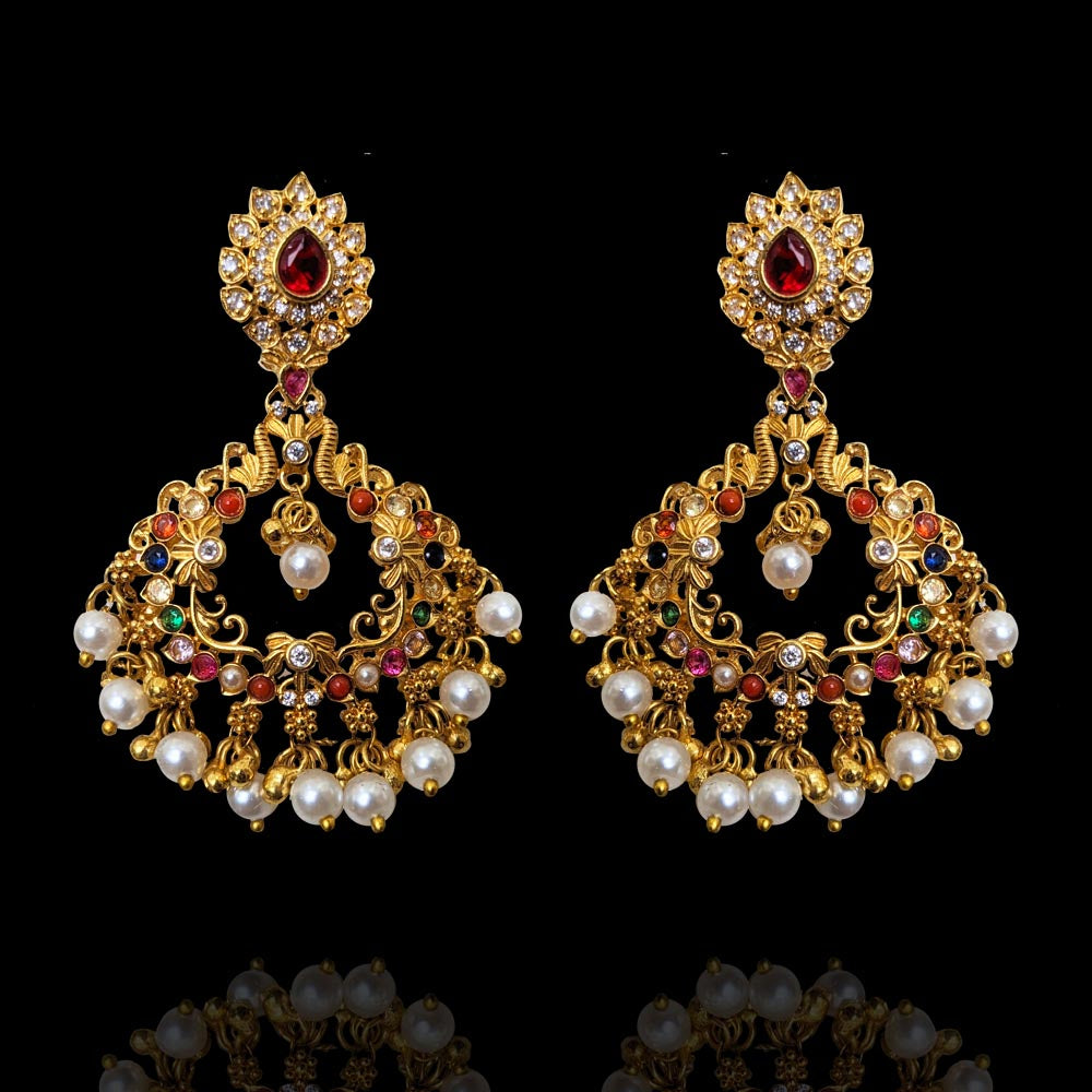 Earrings & Studs | Chandbali Earrings Gold Plated Shri Hari Jewellery |  Freeup