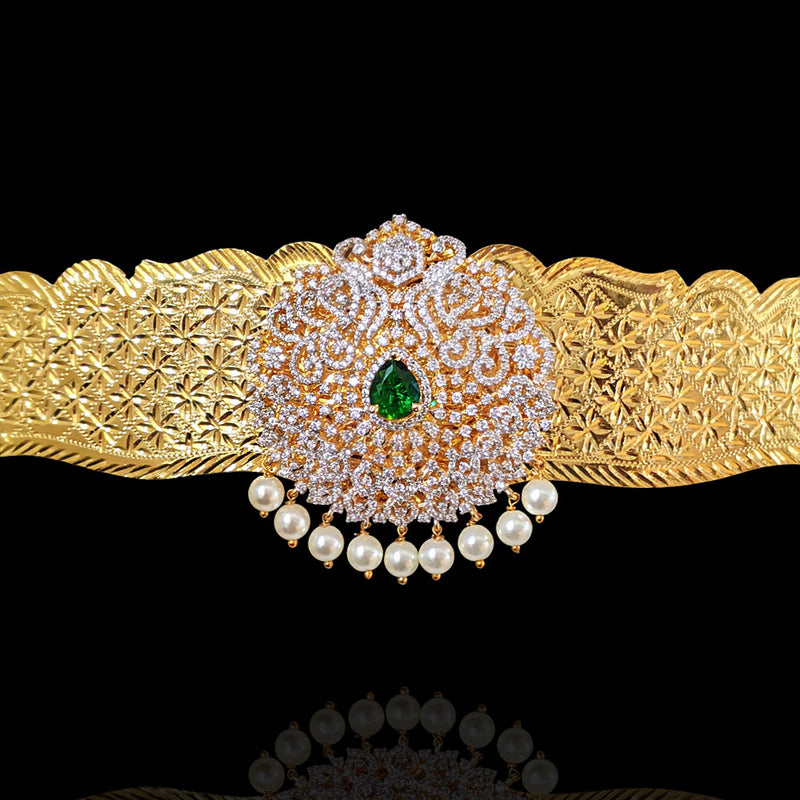 2 in 1 Diamond Look Vaddanam Belt with Detachable Locket Sneha Rateria Store