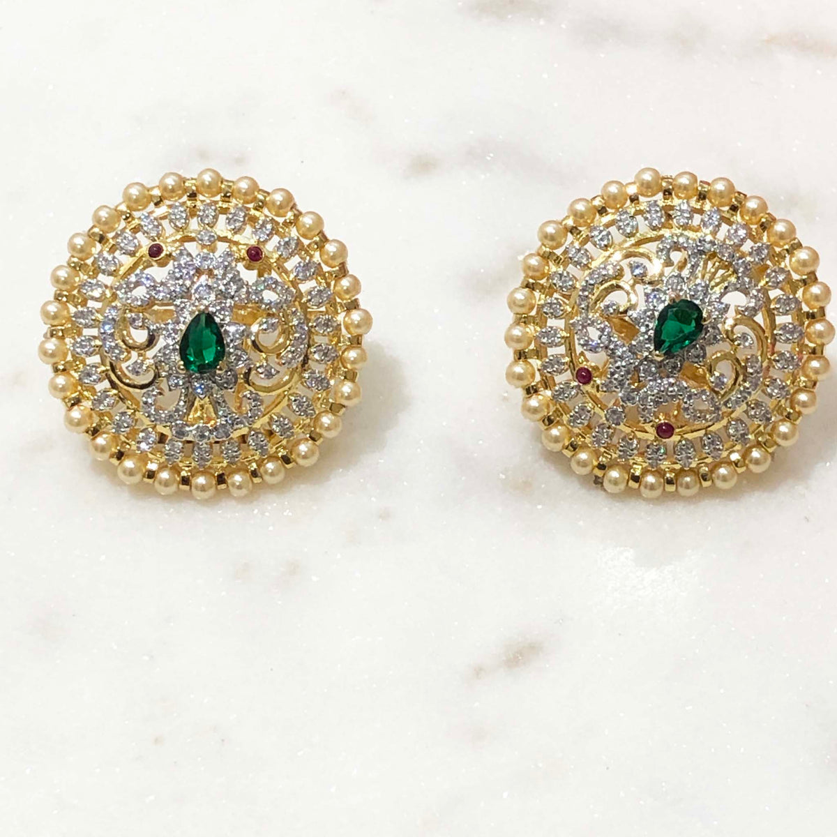 Gleaming 22K Gold Stud Earrings